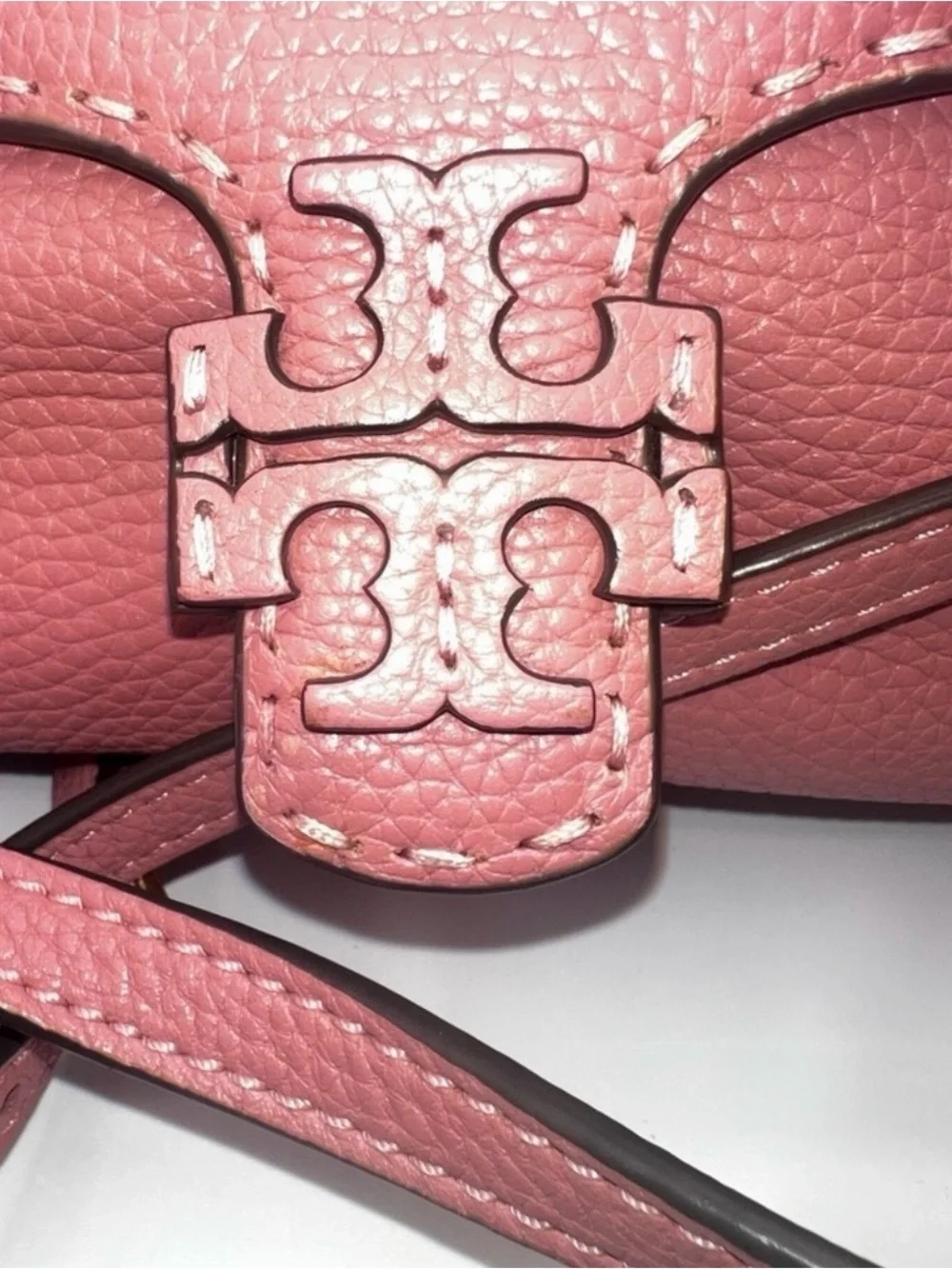 Tory Burch McGraw Fold-Over Crossbody in the shade Pink Magnolia